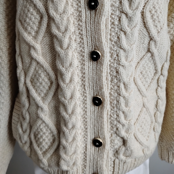 Murray Brothers Scottish Knit Fisherman Sweater Cardigan Classic Vintage 70s Med - Picture 3 of 11